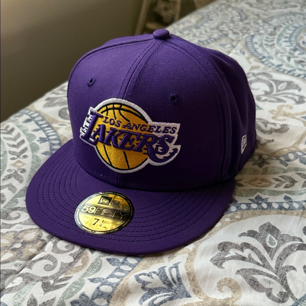 New Era Purple Lakers Cap with Palm Tree Design